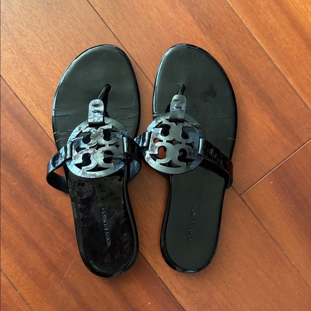 Tory Burch Miller Black Soft Leather Sandals